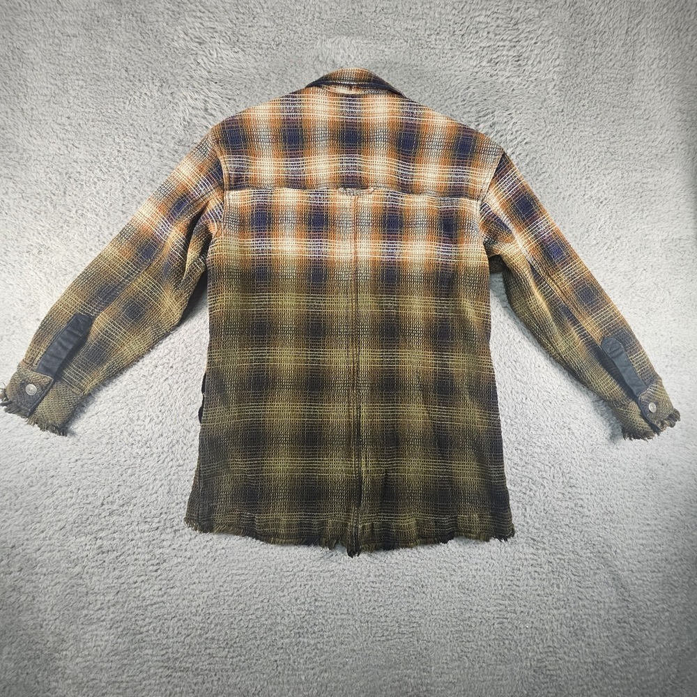 Free People Anneli Plaid Shirt Jacket Womens XS Flannel Ombre Shacket 90s Grunge - Picture 7 of 13